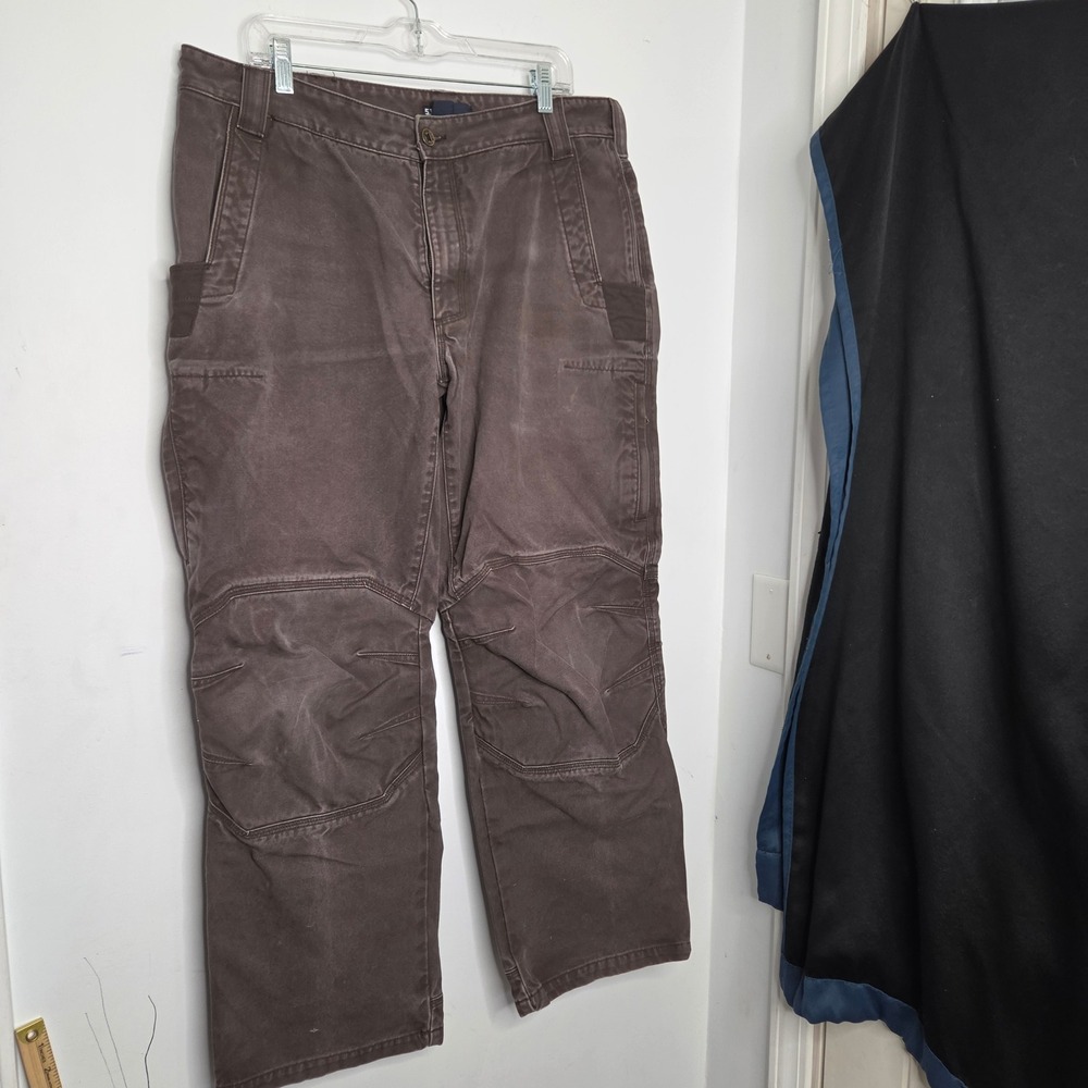 5.11 Tactical Series Mens Brown Canvas Work Pants 38x32 Reinforced Knee Cargo